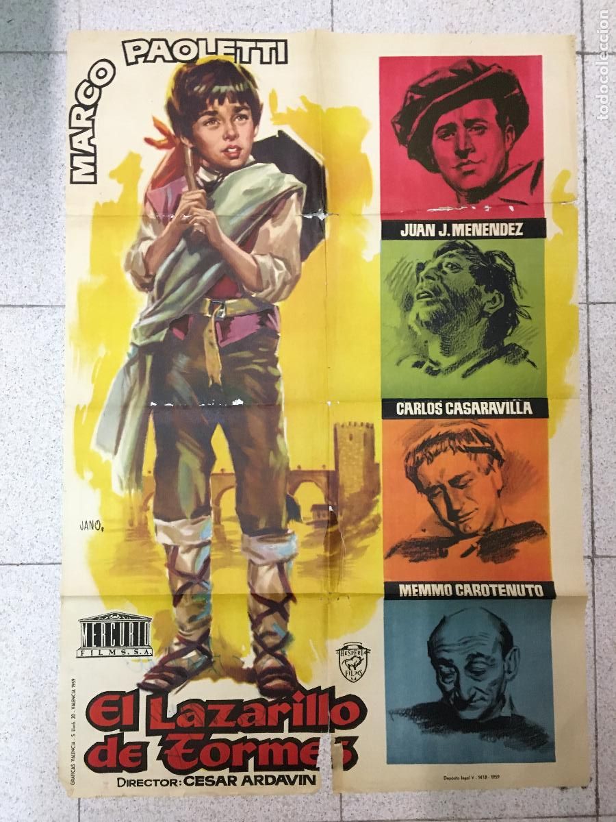 Kino: AEU18 EL LAZARILLO DE TORMES CESAR ARDAVIN JUANJO MENENDEZ POSTER ORIGINAL 70X100 ESTRENO