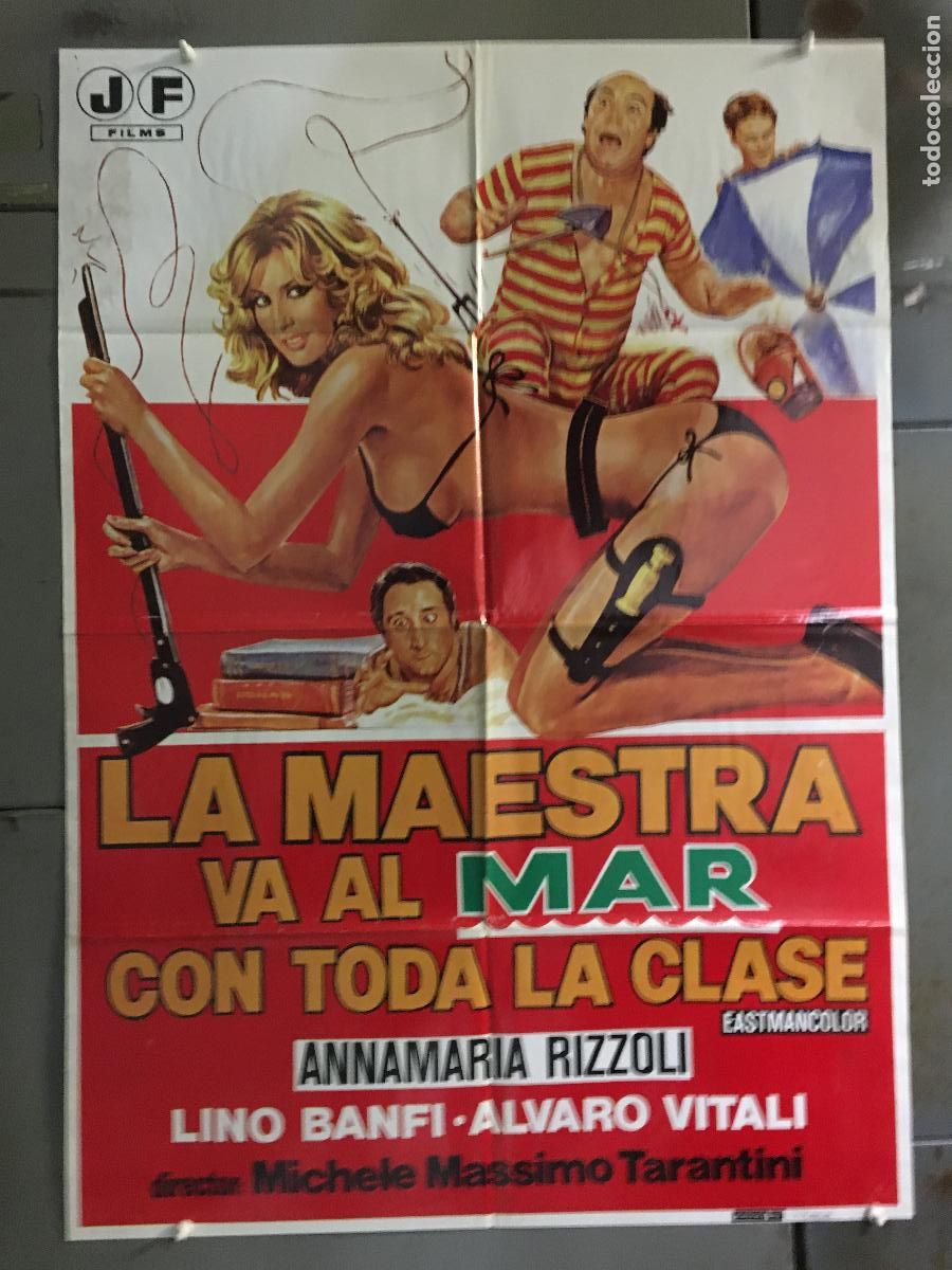 Cine: AEU26 LA MAESTRA VA AL MAR CON TODA LA CLASE ANNA MARIA RIZZOLI POSTER ORIGINAL 70X100 ESTRENO