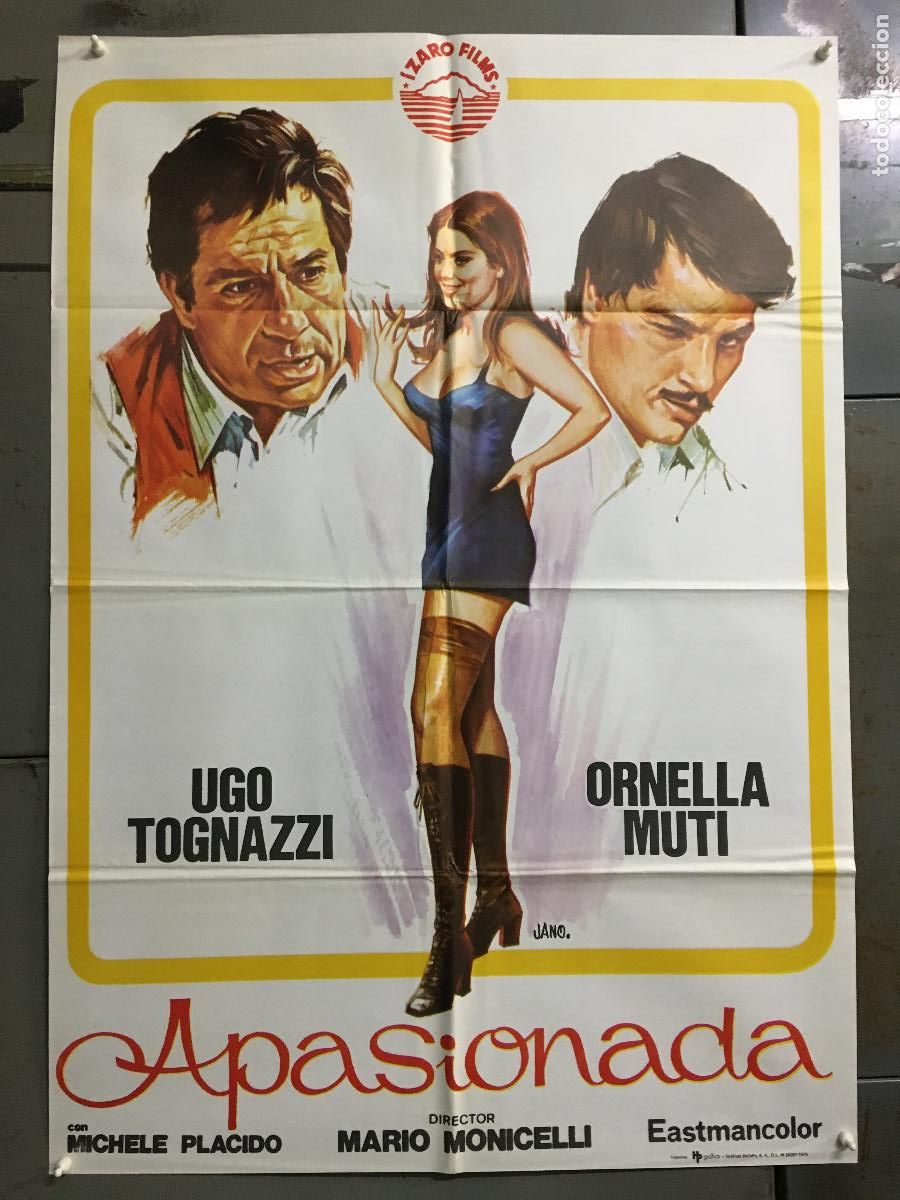 Cine: AEU27 APASIONADA ORNELLA MUTI UGO TOGNAZZI POSTER ORIGINAL 70X100 ESTRENO