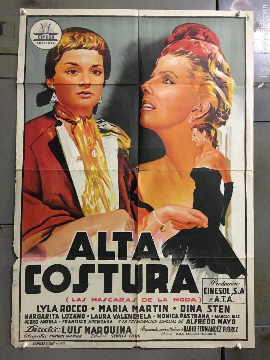 Cine: AEU94 ALTA COSTURA MARIA MARTIN CIFESA POSTER ORIGINAL ESTRENO 70X100 LITOGRAFIA