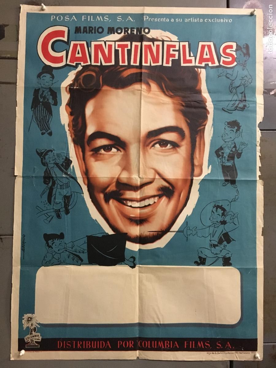 Cine: AEV03 MARIO MORENO CANTINFLAS NI SANGRE NI ARENA ALBERICIO POSTER GENERICO ORIGINAL 70X100