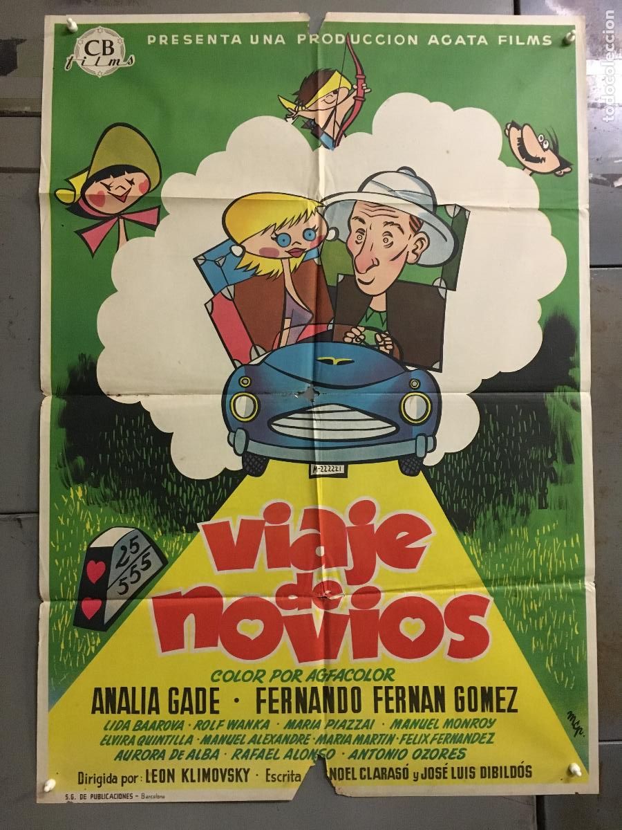 Cine: AEV07 VIAJE DE NOVIOS FERNANDO FERNAN GOMEZ ANALIA GADE POSTER ORIGINAL 70X100 ESTRENO LITOGRAFIA