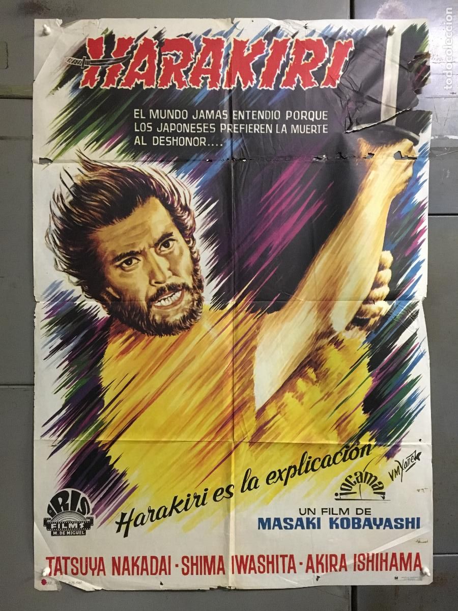 Cine: AEV09 HARAKIRI / SEPPUKU MASAKI KOBAYASHI VM YA&Ntilde;EZ POSTER ORIGINAL 70X100 ESTRENO