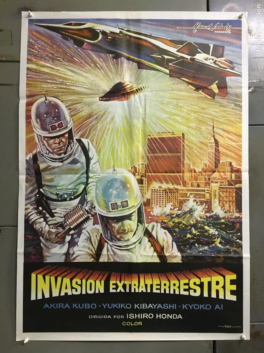 Cine: AEV16 INVASION EXTRATERRESTRE ISHIRO HONDA TOHO GODZILLA MONSTRUOS JAPONESES POSTER 70X100 ESTRENO