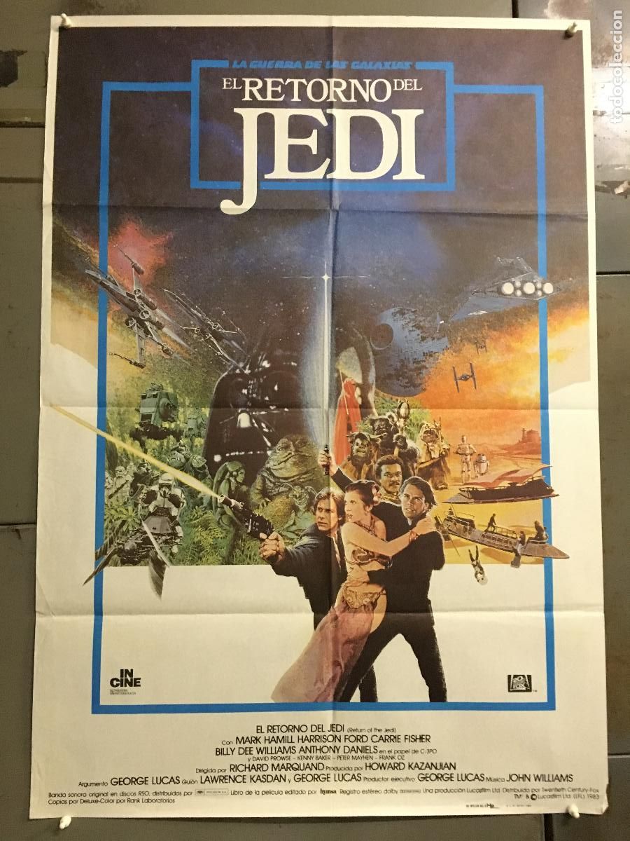 Cine: AEV17 EL RETORNO DEL JEDI la guerra de las galaxias POSTER ORIGINAL ESTRENO 70X100