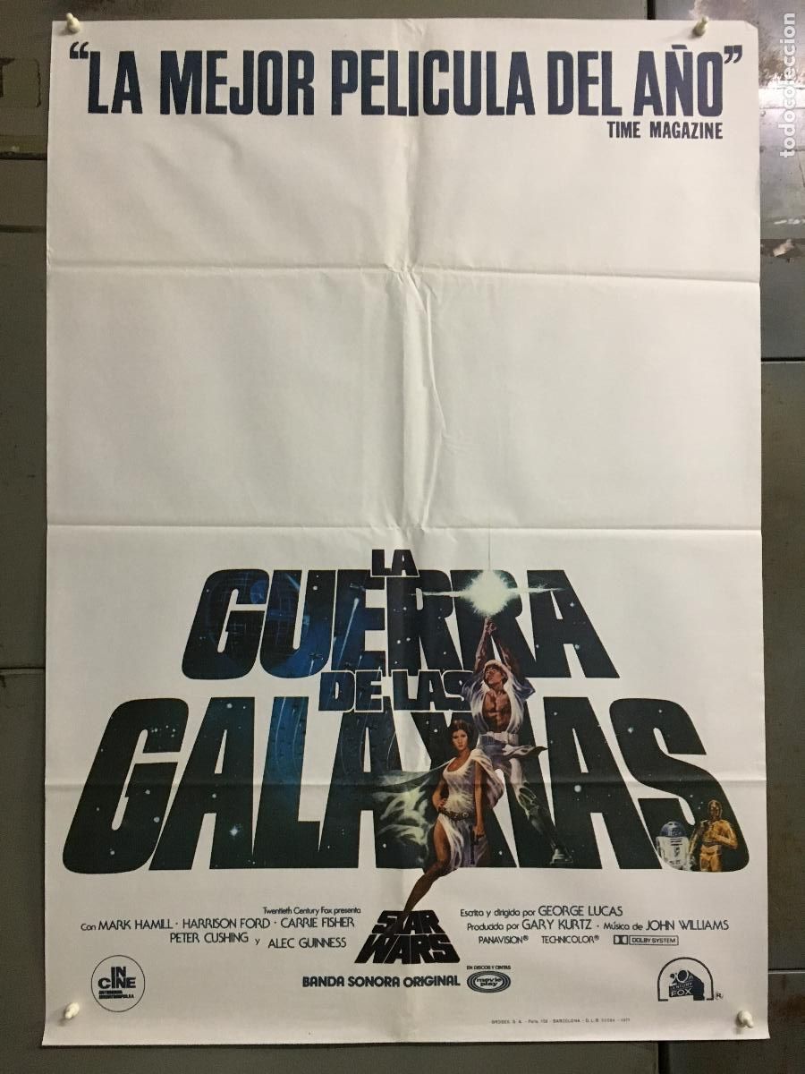 Cine: AEV19 LA GUERRA DE LAS GALAXIAS STAR WARS GEORGE LUCAS POSTER ORIGINAL AVANCE 70X100 ESTRENO