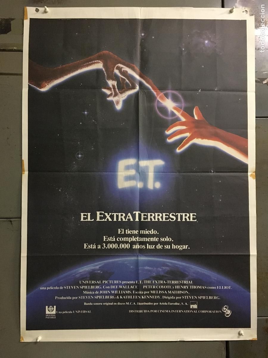 Cine: AEV21 E.T. EL EXTRATERRESTRE STEVEN SPIELBERG POSTER ORIGINAL 70X100 ESTRENO