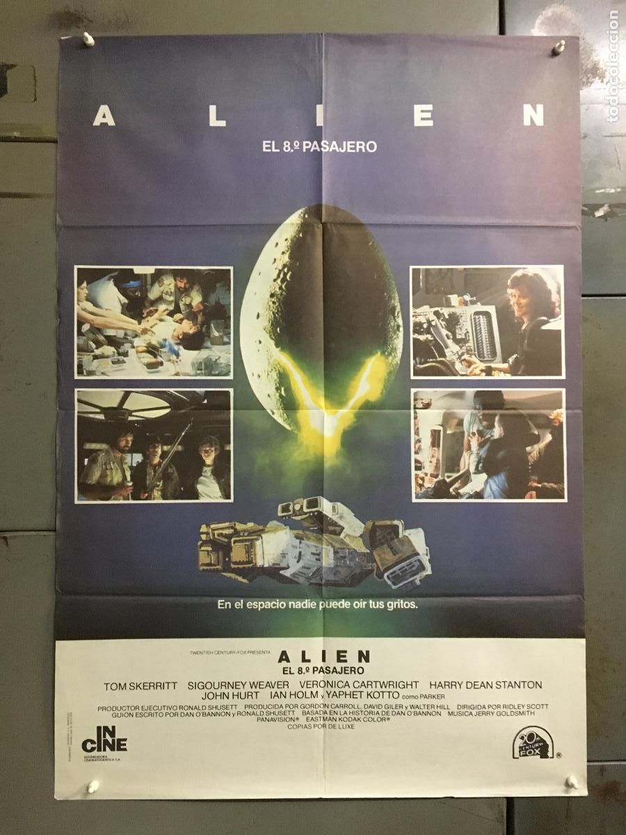 Cine: AEV30 ALIEN EL OCTAVO PASAJERO RIDLEY SCOTT SIGOURNEY WEAVER POSTER ORIGINAL 70X100 ESTRENO