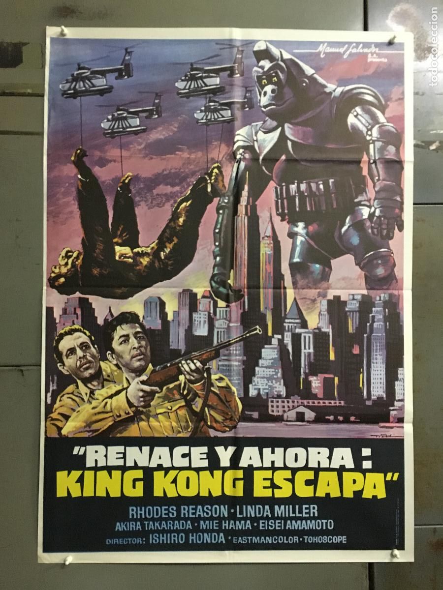 Cine: AEV36 KING KONG ESCAPA TOHO ISHIRO HONDA GODZILLA MAC POSTER ORIGINAL 70x100 ESPA&Ntilde;OL R-77