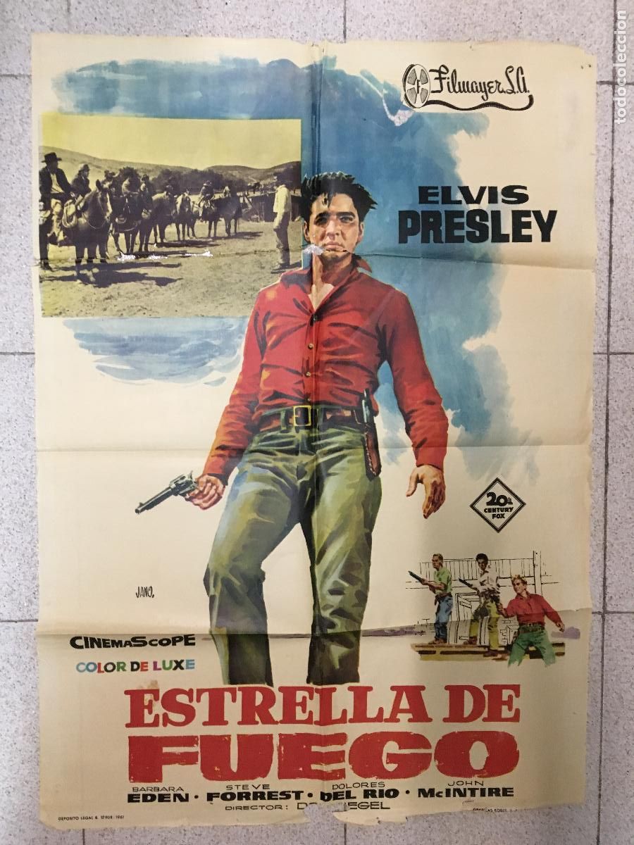 Cine: AEV51 ESTRELLA DE FUEGO flaming star ELVIS PRESLEY JANO POSTER ORIGINAL 70X100 ESTRENO