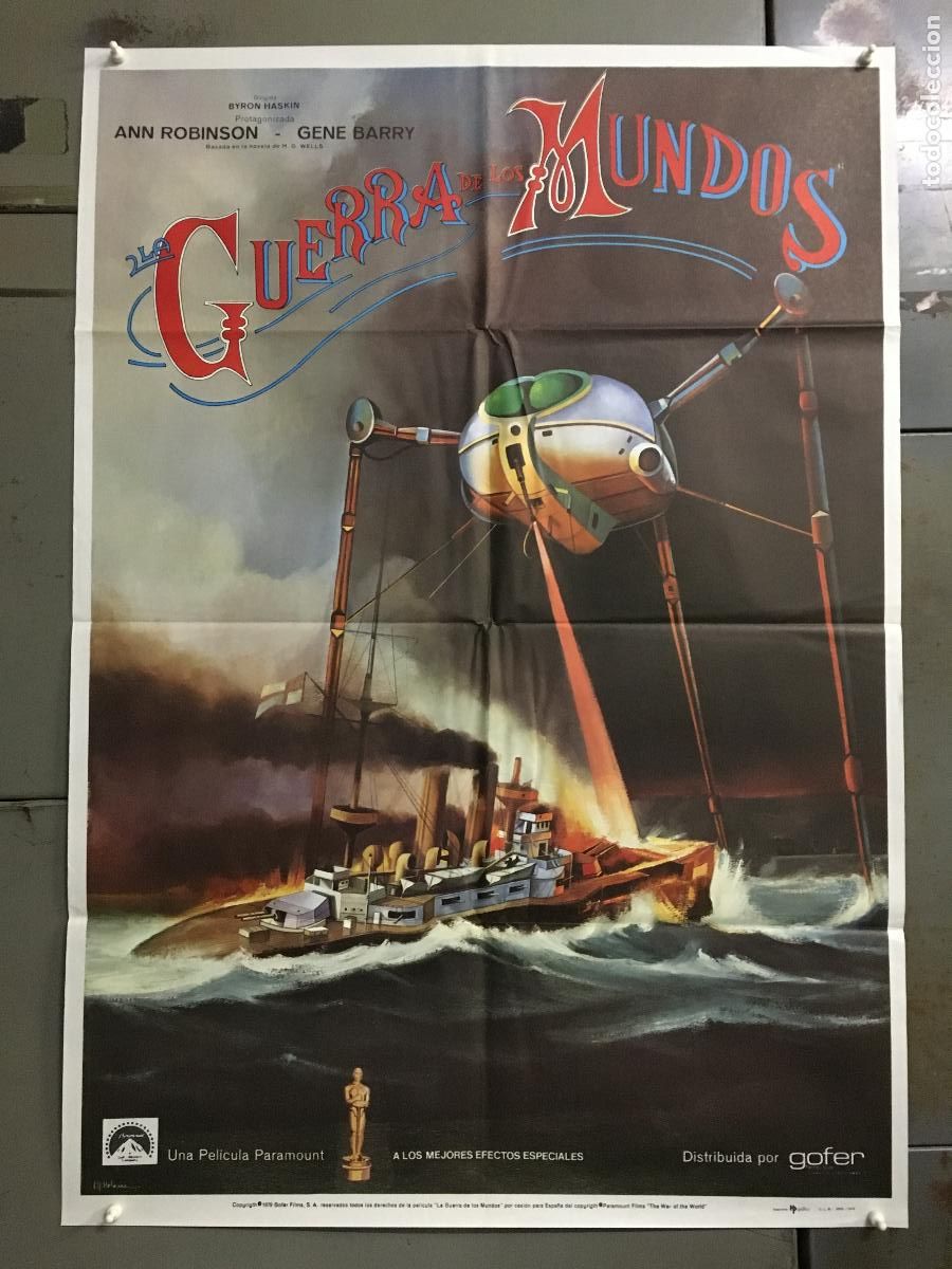 Cine: AEV53 LA GUERRA DE LOS MUNDOS H. G. WELLS BYRON HASKIN POSTER ORIGINAL 70X100 ESTRENO