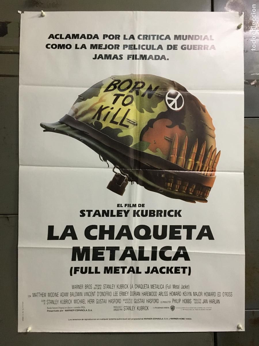 Cine: AEV57 LA CHAQUETA METALICA STANLEY KUBRICK POSTER ORIGINAL 70X100 ESTRENO