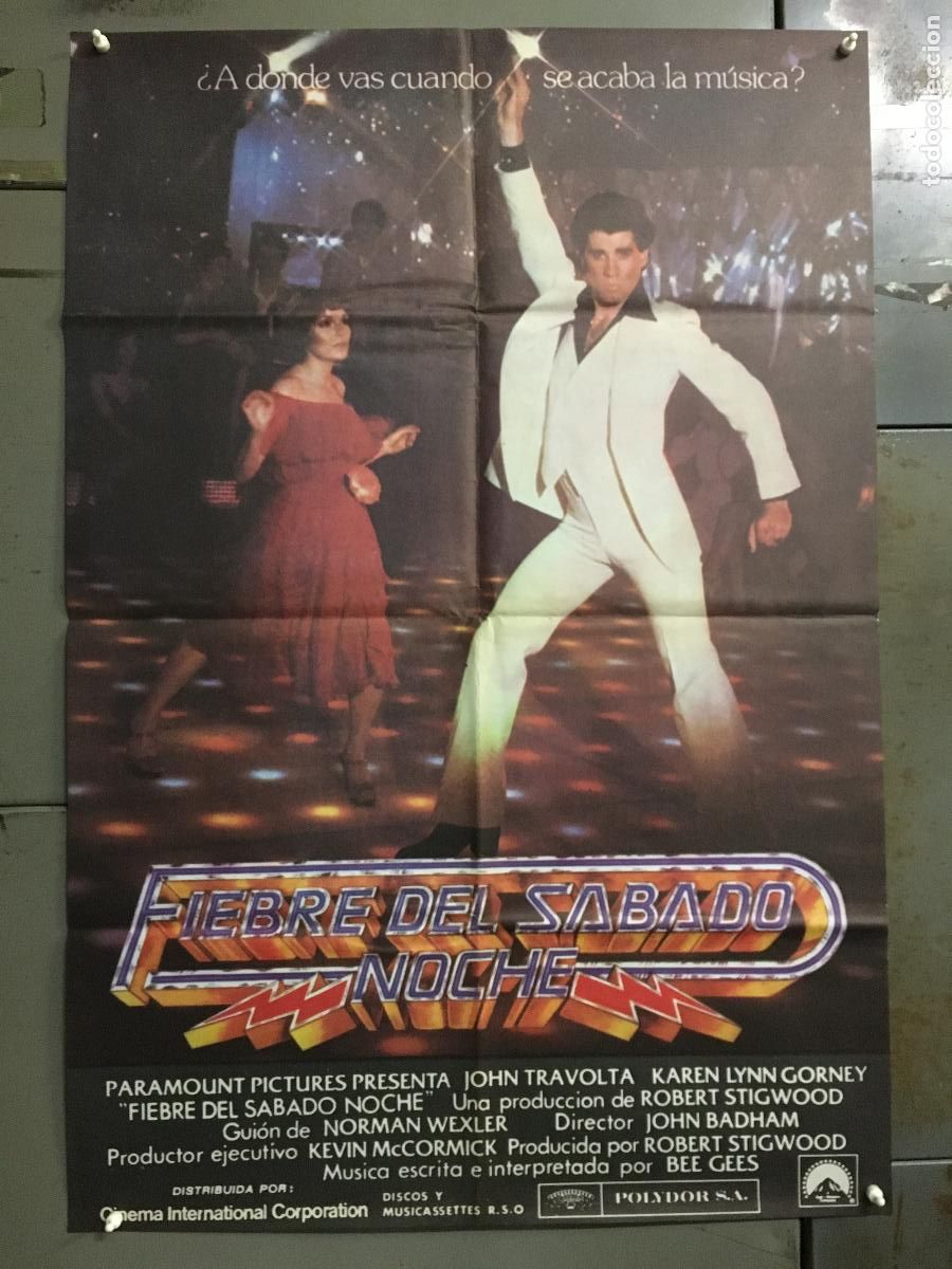 Cine: AEV58 FIEBRE DEL SABADO NOCHE JOHN TRAVOLTA POSTER ORIGINAL 70X100 ESTRENO