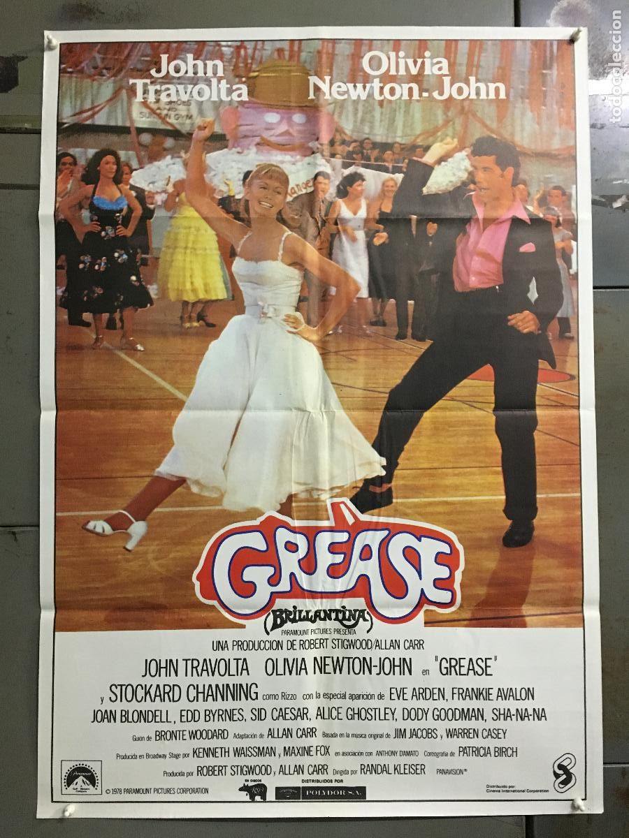 Cine: AEV59 GREASE JOHN TRAVOLTA OLIVIA NEWTON-JOHN POSTER ORIGINAL 70X100 ESTRENO
