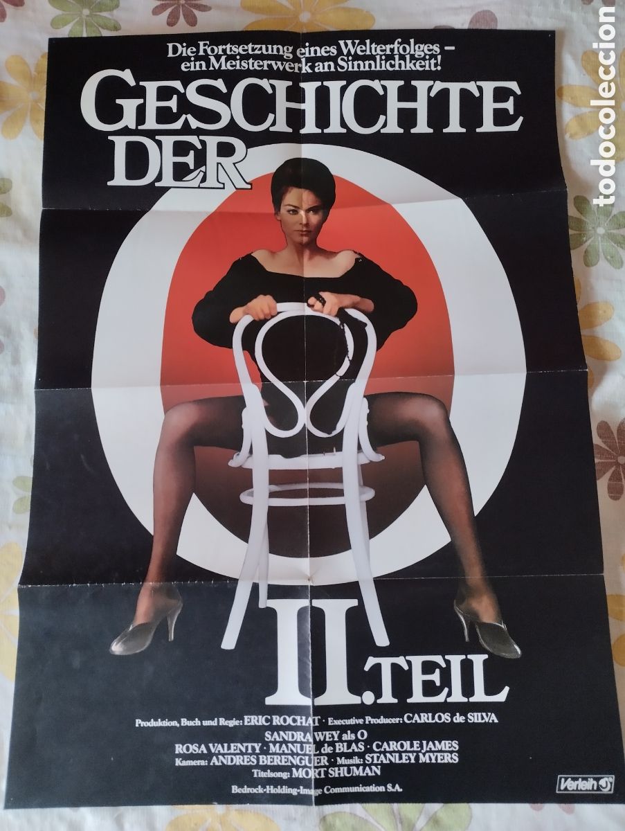 Cine: CARTEL POSTER EN ALEMAN 83 X 60 - HISTORIA DE O 2