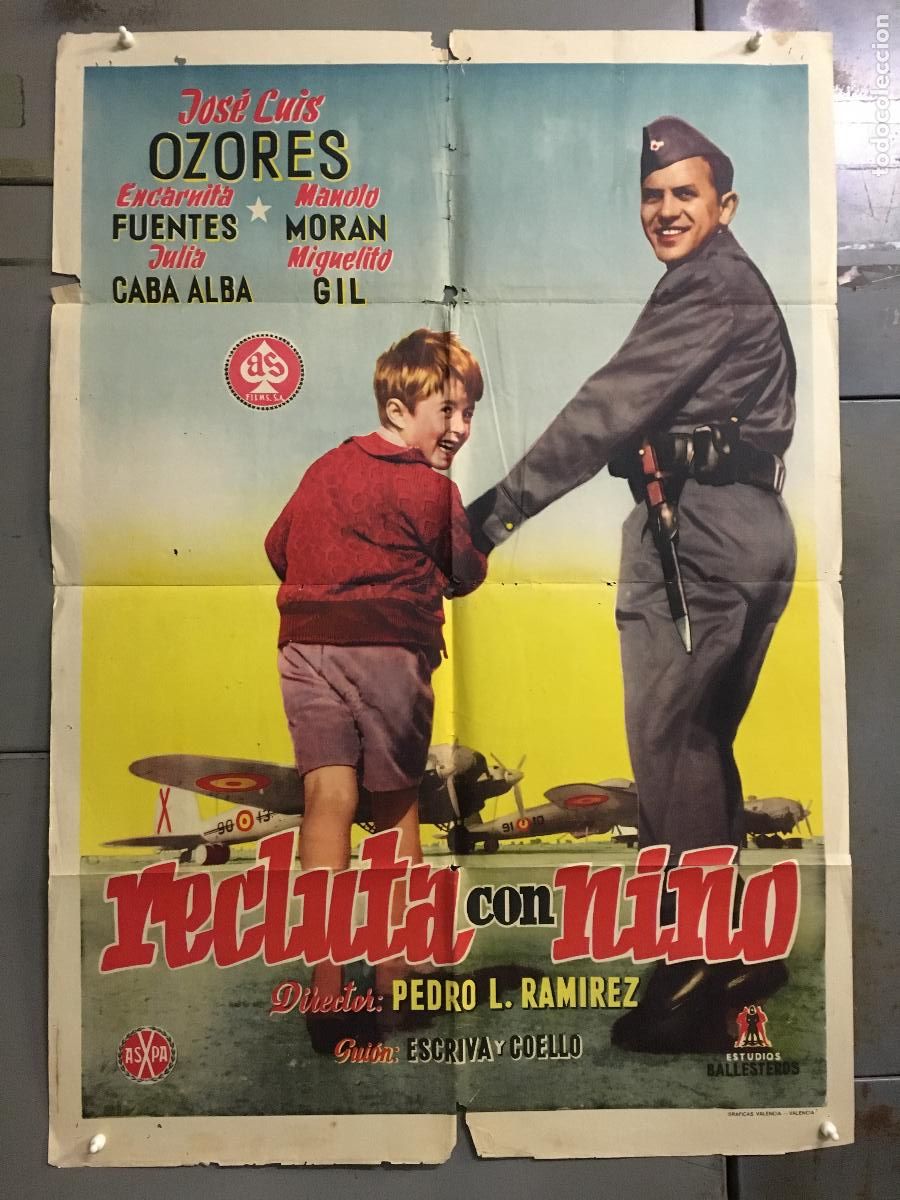Cine: AEV87 RECLUTA CON NI&Ntilde;O JOSE LUIS OZORES POSTER ORIGINAL 70X100 ESTRENO