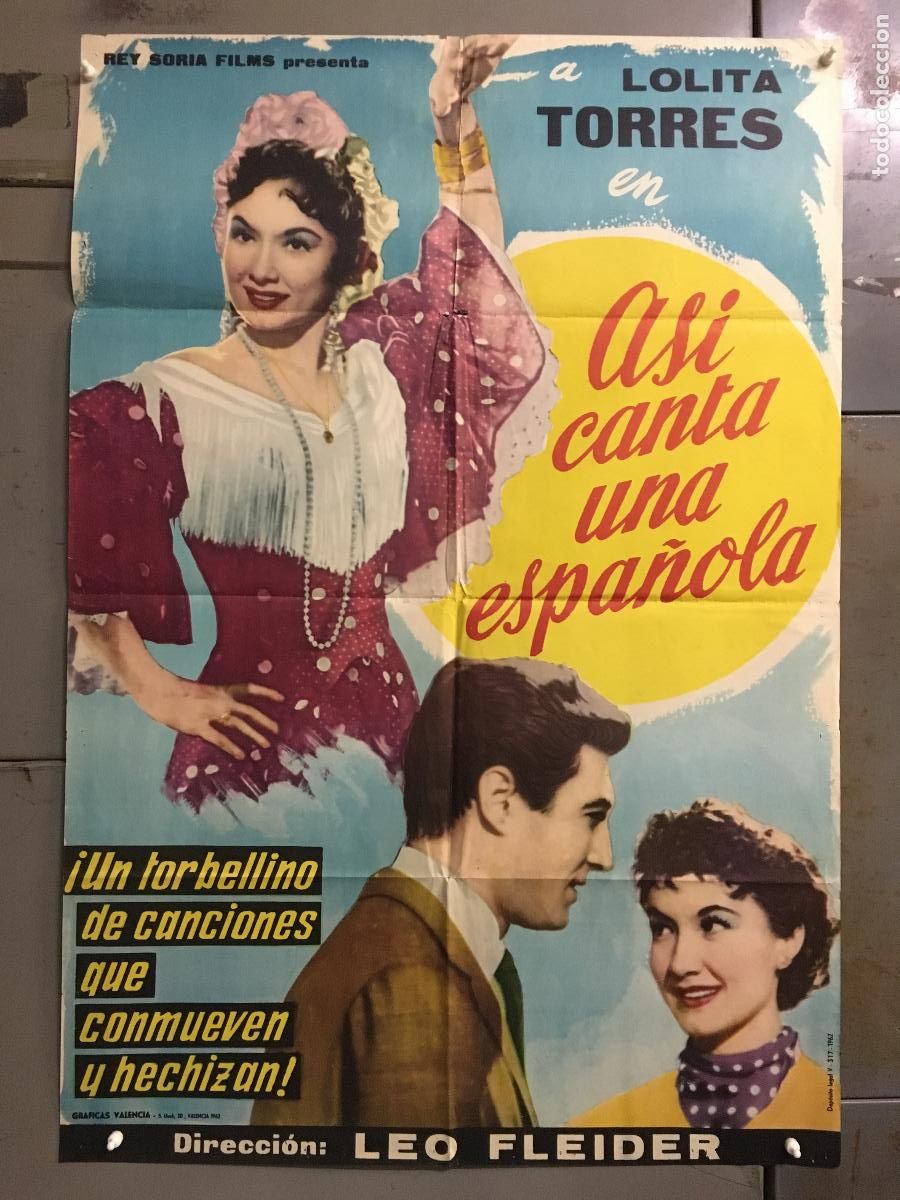 Cine: AEV94 ASI CANTA UNA ESPA&Ntilde;OLA LOLITA TORRES POSTER ORIGINAL 70X100 ESTRENO