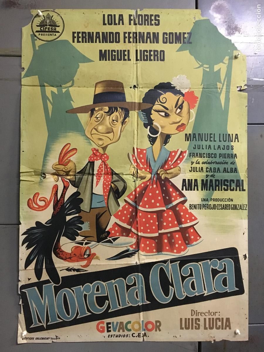 Cine: AEV96 MORENA CLARA LOLA FLORES GUARDIA CIVIL ESTUDIOS MORO POSTER ORIGINAL 70X100 ESTRENO LITOGRAFIA