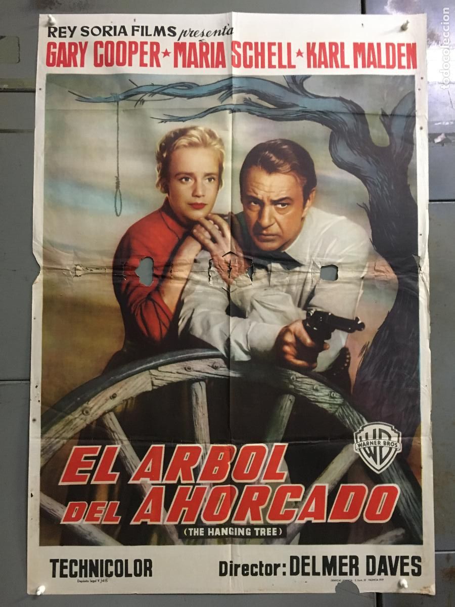 Cin&eacute;ma: AEV99 EL ARBOL DEL AHORCADO GARY COOPER MARIA SCHELL DELMER DAVES POSTER ORIGINAL 70X100 ESTRENO