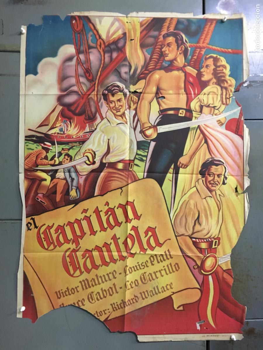 Cine: AEW17 CAPITAN CAUTELA VICTOR MATURE LOUISE PLATT LEO CARRILLO POSTER ORIG 70X100 ESTRENO LITOGRAFIA