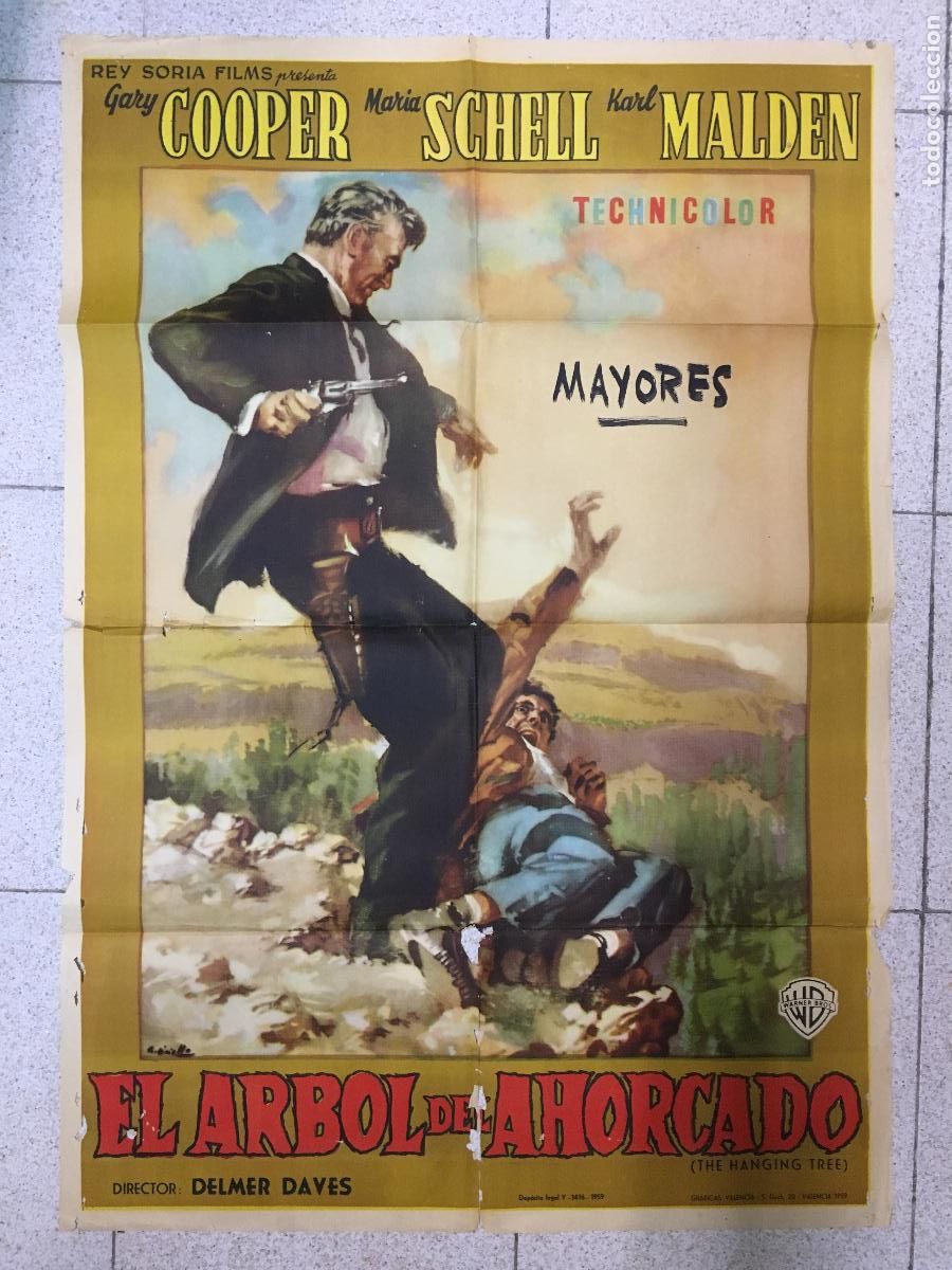 Cine: AEW19 EL ARBOL DEL AHORCADO GARY COOPER POSTER ORIGINAL 70X100 ESTRENO