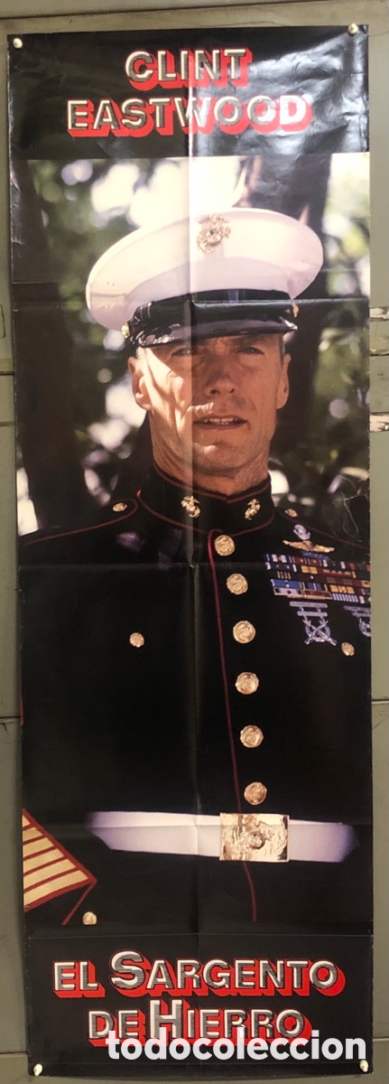 Cinema: AEW39 EL SARGENTO DE HIERRO CLINT EASTWOOD POSTER ORIGINAL ESTRENO 50X150
