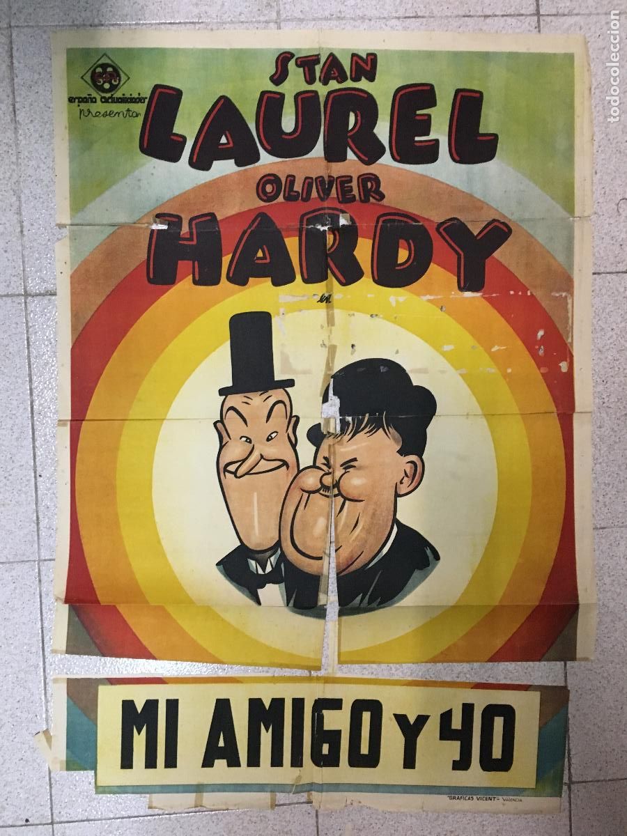 Cine: AEW25 MI AMIGO Y YO STAN LAUREL OLIVER HARDY POSTER ORIGINAL 70X100