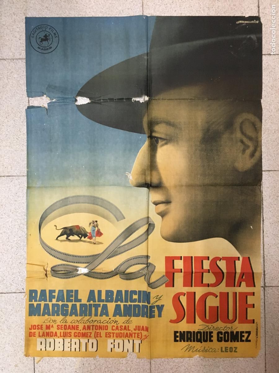 Cine: AEW48 LA FIESTA SIGUE ALBAICIN MARGARITA ANDREY TOROS POSTER ORIGINAL 70X100 ESTRENO LITOGRAFIA