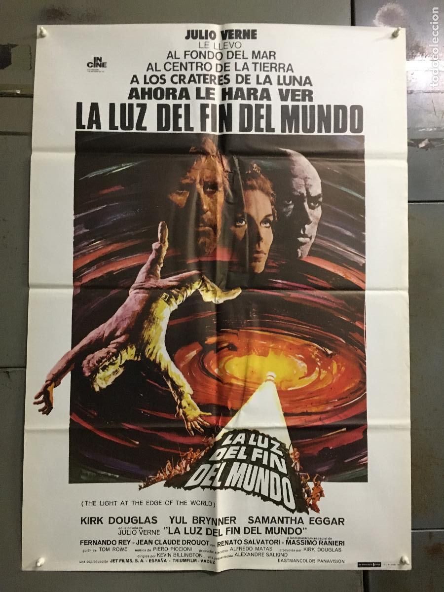 Cine: AEW59 LUZ DEL FIN DEL MUNDO JULIO VERNE KIRK DOUGLAS YUL BRYNNER POSTER ORIGINAL 70X100 ESPA&Ntilde;OL