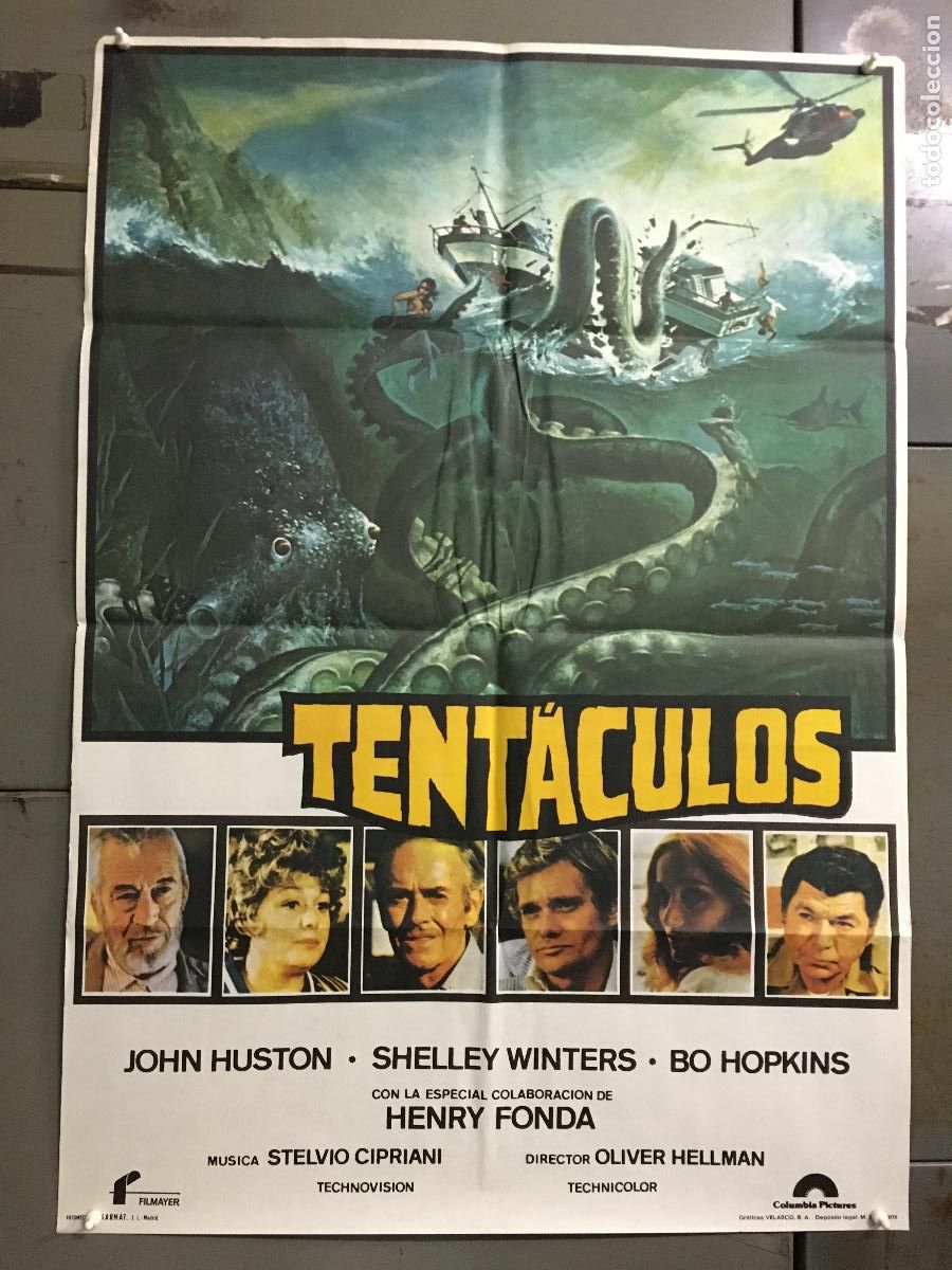 Cine: AEW67 TENTACULOS JOHN HUSTON SHELLEY WINTERS HENRY FONDA POSTER ORIGINAL 70X100 ESTRENO