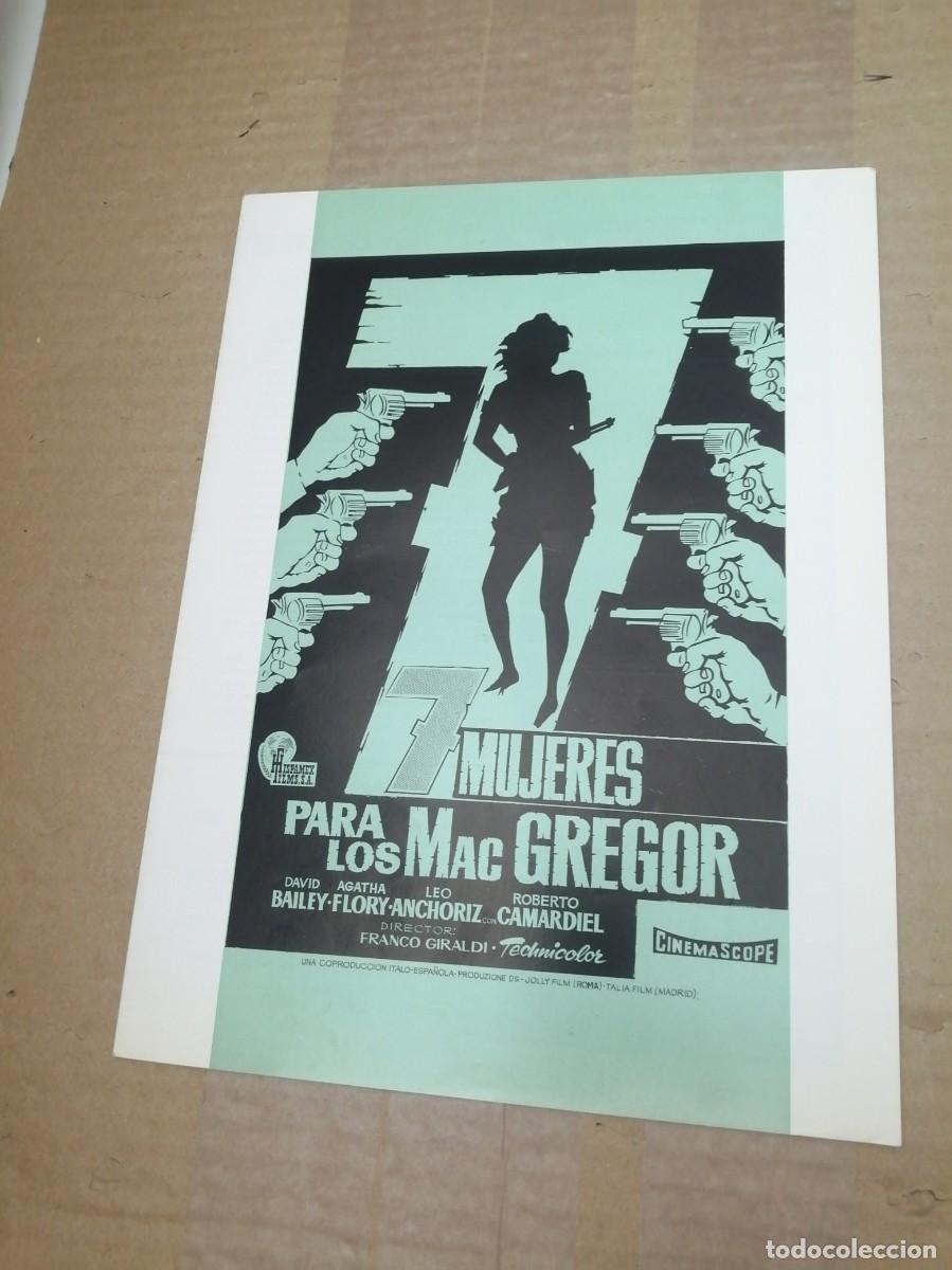 Cine: Afiche 4 hojas Original de la pel&iacute;cula de 1967: SIETE (7) MUJERES PARA LOS MACGREGOR)