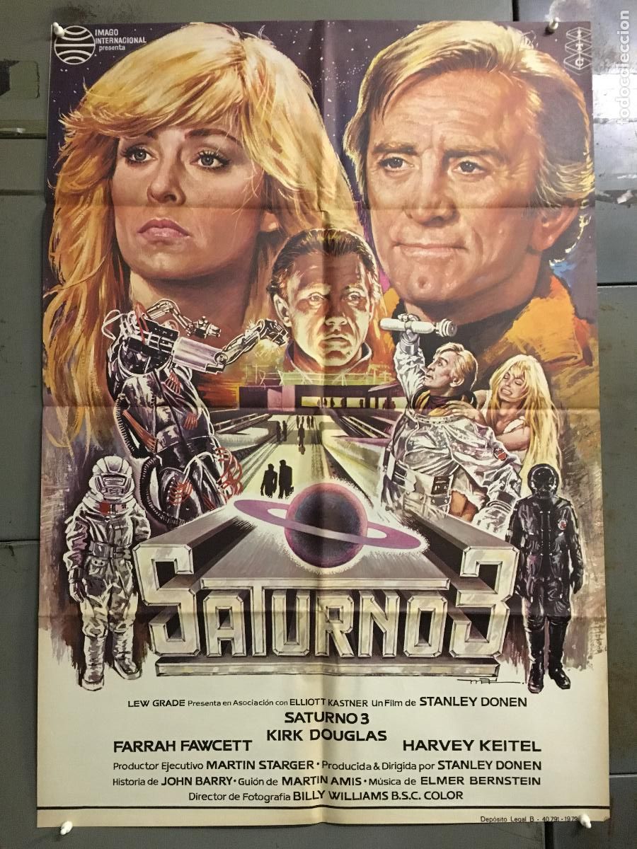 Cine: AEW72 SATURNO 3 KIRK DOUGLAS FARRAH FAWCETT-MAJORS MAC POSTER ORIGINAL 70x100 ESTRENO