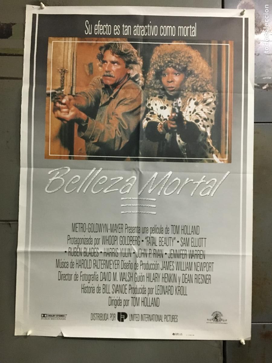 Cine: AEW77 BELLEZA MORTAL WHOOPI GOLDBERG POSTER ORIGINAL 70X100 ESTRENO h2