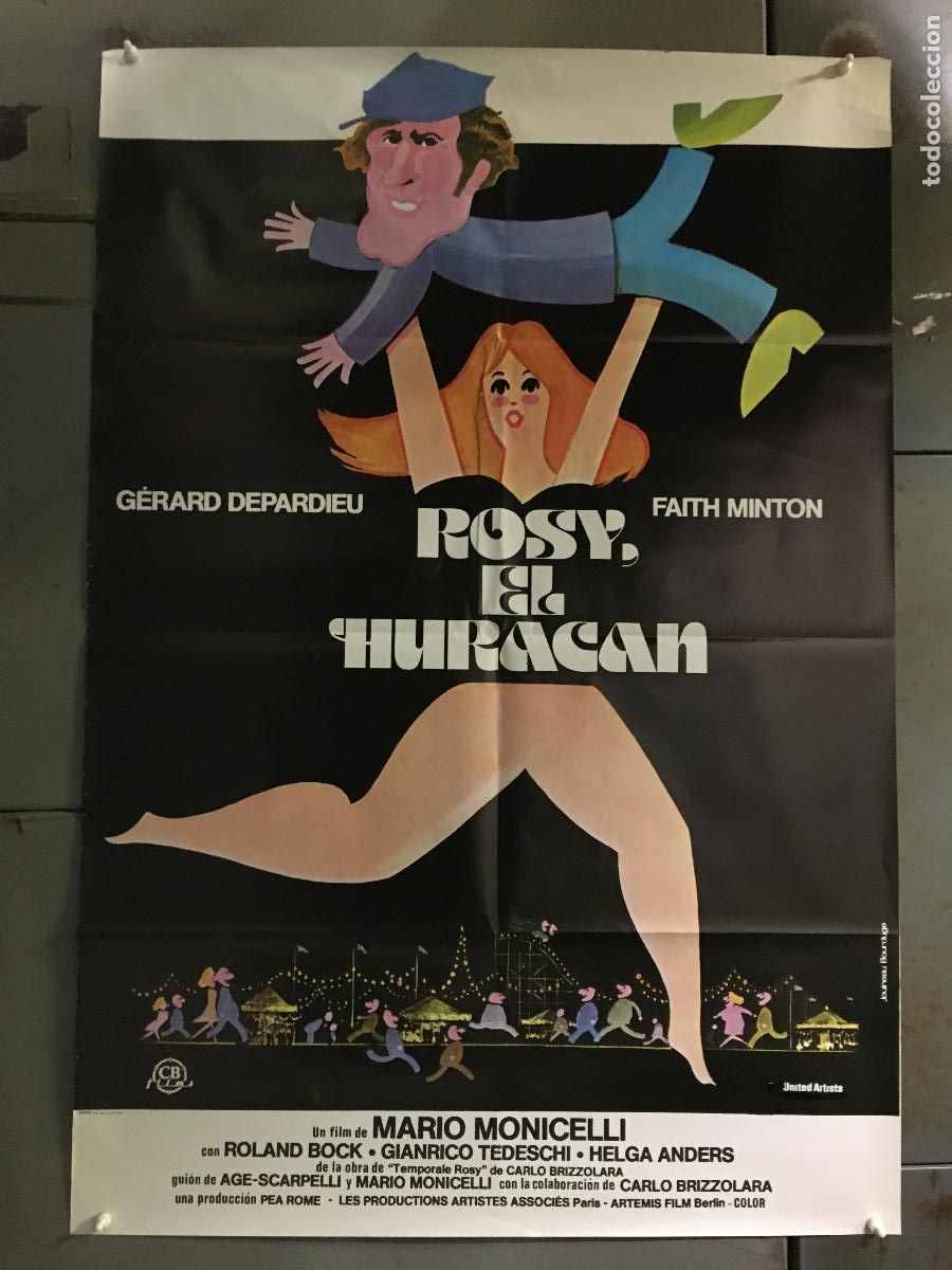 Cine: AEW78 ROSY EL HURACAN GERARD DEPARDIEU POSTER ORIGINAL 70X100 ESTRENO h3