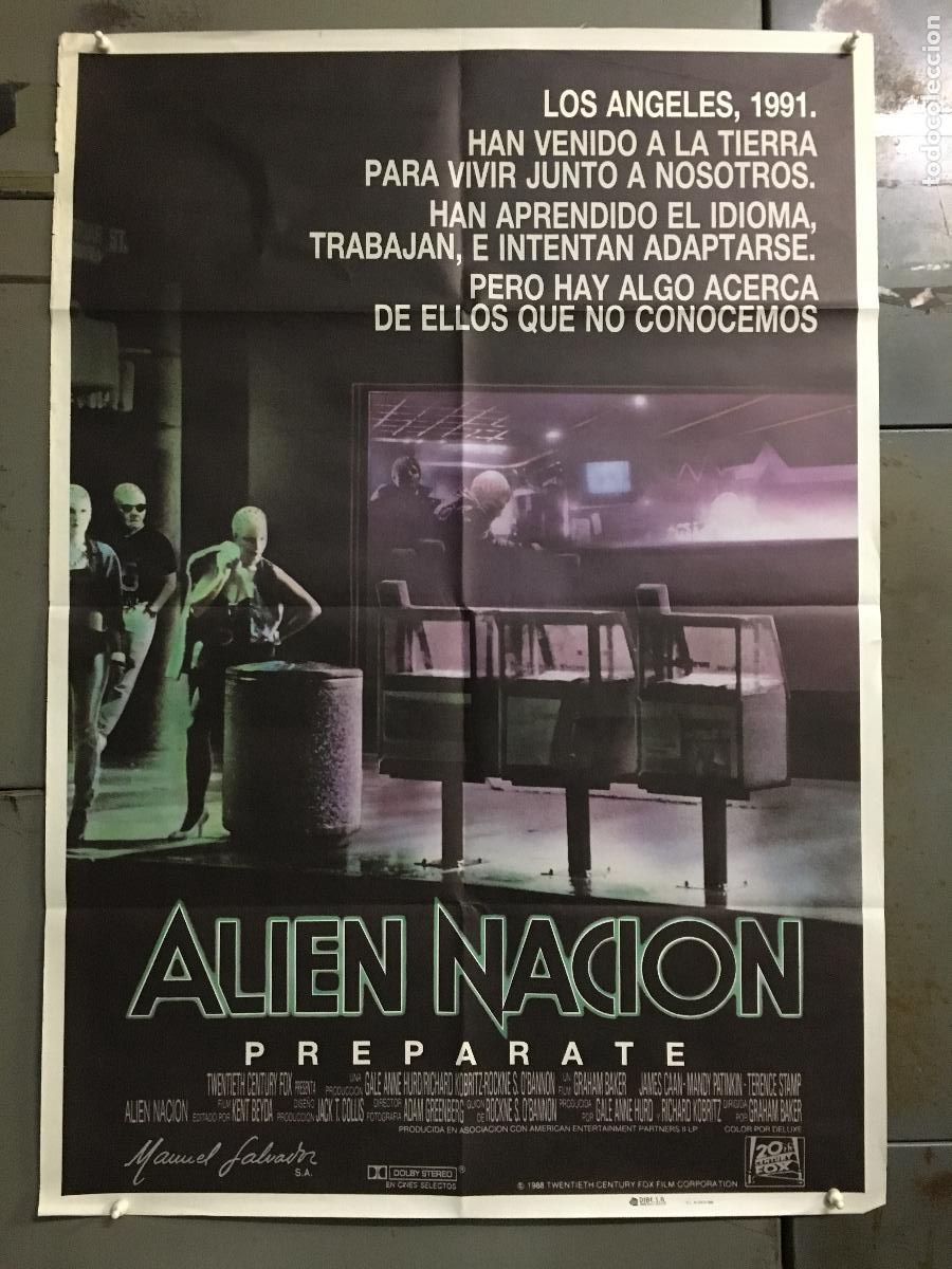 Cine: AEW80 ALIEN NACION JAMES CAAN MANDY PATINKIN POSTER ORIGINAL 70X100 ESTRENO h0
