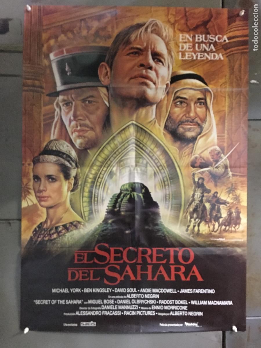 Cine: AEW85 EL SECRETO DEL SAHARA MICHAEL YORK MIGUEL BOSE POSTER ORIGINAL 70X100 ESTRENO h2