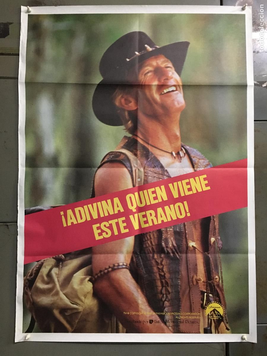 Cine: AEW81 COCODRILO DUNDEE 2 PAUL HOGAN POSTER ORIGINAL 70X100 AVANCE ESTRENO h3