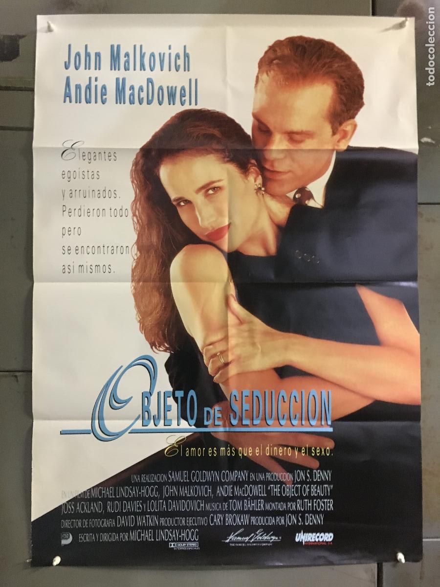 Cine: AEW87 OBJETO DE SEDUCCION JOHN MALKOVICH ANDIE MACDOWELL POSTER ORIGINAL 70X100 ESTRENO h2