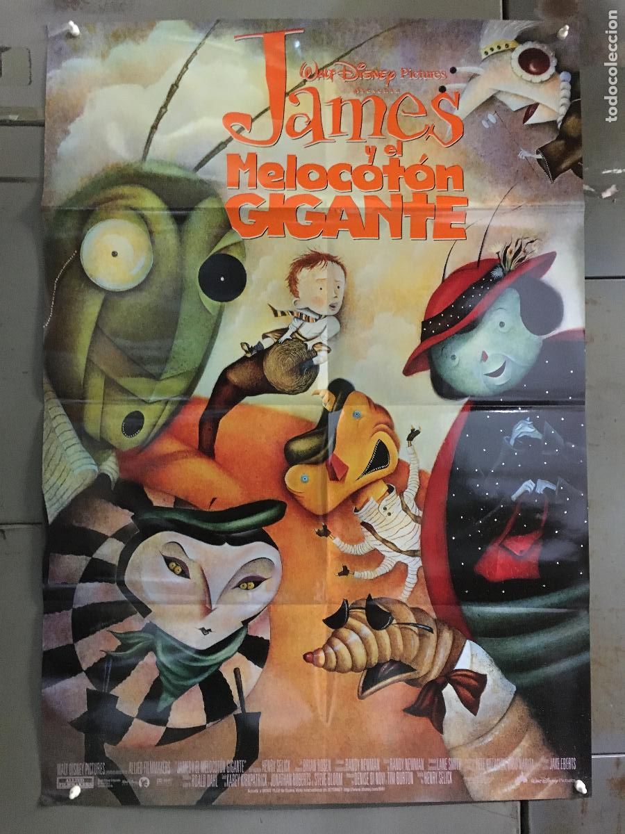 Cine: AEX08 JAMES Y EL MELOCOTON GIGANTE WALT DISNEY POSTER ORIGINAL ESTRENO 70X100 h8