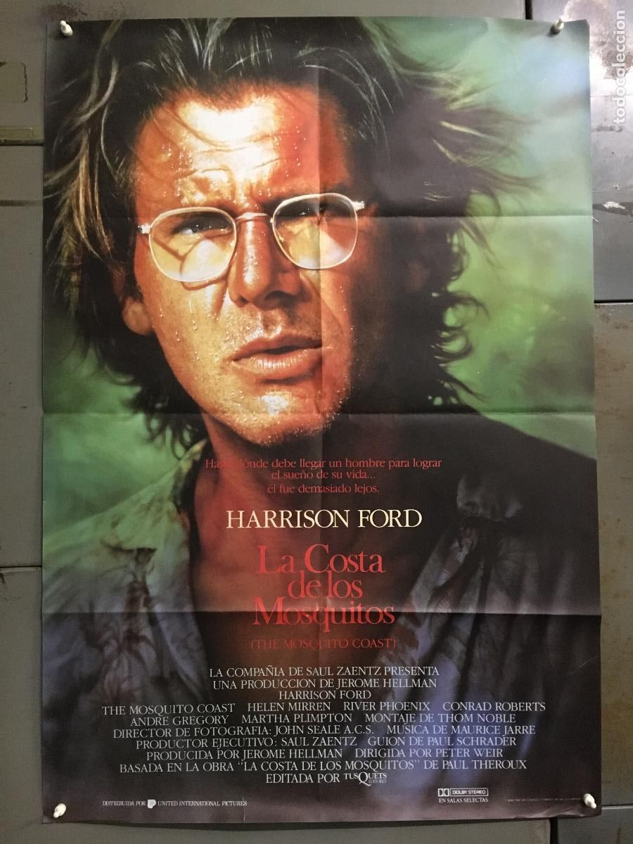 Cine: AEX09 LA COSTA DE LOS MOSQUITOS HARRISON FORD POSTER ORIGINAL 70X100 ESTRENO h2