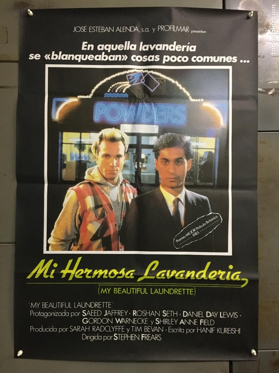 Cinema: AEX12 MI HERMOSA LAVANDERIA DANIEL DAY LEWIS FREARS CULT GAY POSTER ORIGINAL 70X100 ESTRENO h10