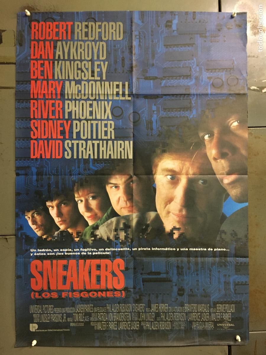 Cine: AEX13 SNEAKERS LOS FISGONES ROBERT REDFORD RIVER PHOENIX POSTER ORIGINAL ESTRENO 70X100 h1