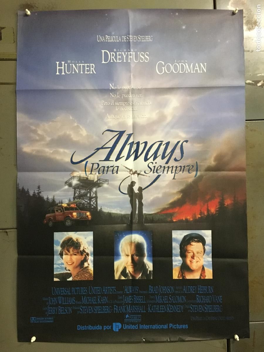 Cine: AEX22 ALWAYS PARA SIEMPRE STEVEN SPIELBERG DREYFUSS AUDREY HEPBURN POSTER ORG 70X100 ESTRENO h2