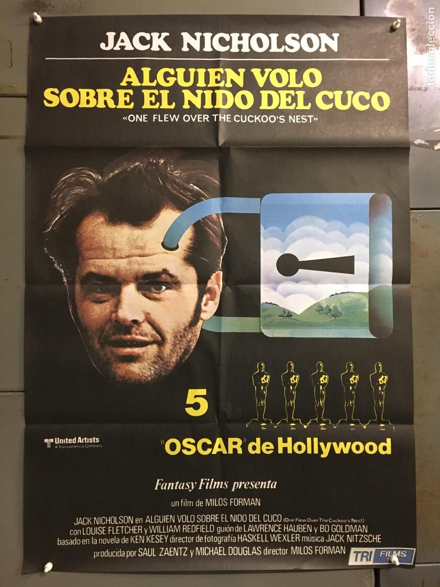 Cine: AEX24 ALGUIEN VOLO SOBRE EL NIDO DEL CUCO JACK NICHOLSON MILOS FORMAN POSTER ORIG 70X100 ESPA&Ntilde;OL h1