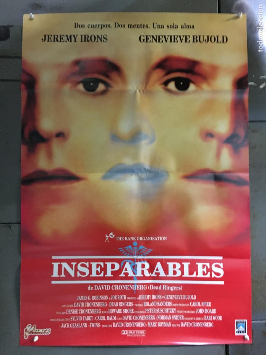 Kino: AEX29 INSEPARABLES DAVID CRONENBERG JEREMY IRONS POSTER ORIGINAL ESTRENO 70X100 h7