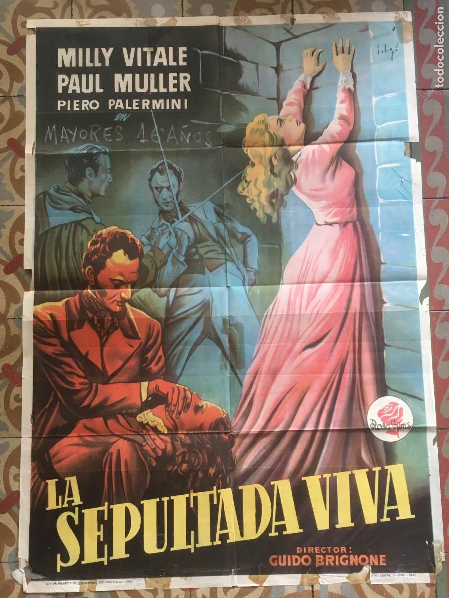 Cine: la sepultada viva soligo poster cartel original estreno