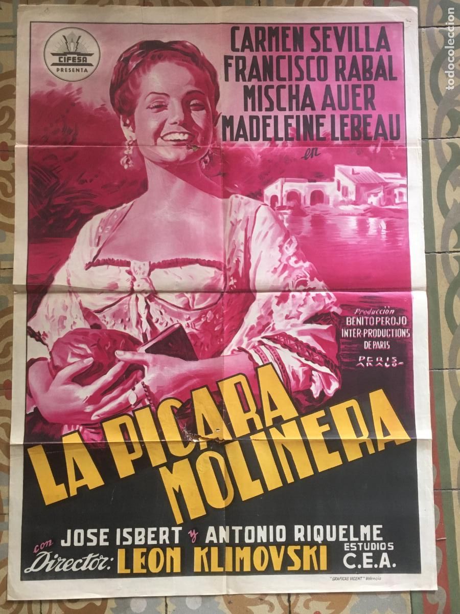 Cine: la picara molinera carmen sevilla francisco rabal cifesa poster cartel original estreno