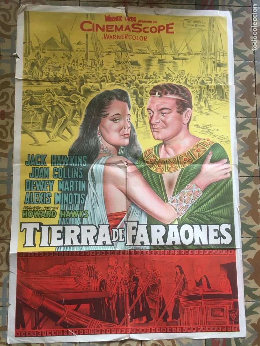 Cine: tierra de faraones land of pharaons joan collins howard hawks poster cartel original estreno