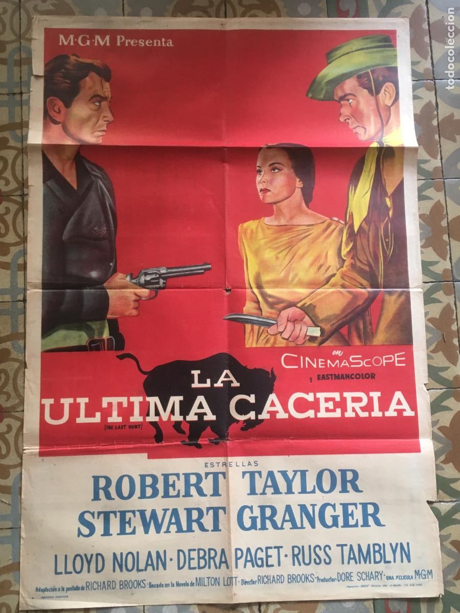 Cine: la ultima caceria caza robert taylor stewart granger poster cartel original estreno