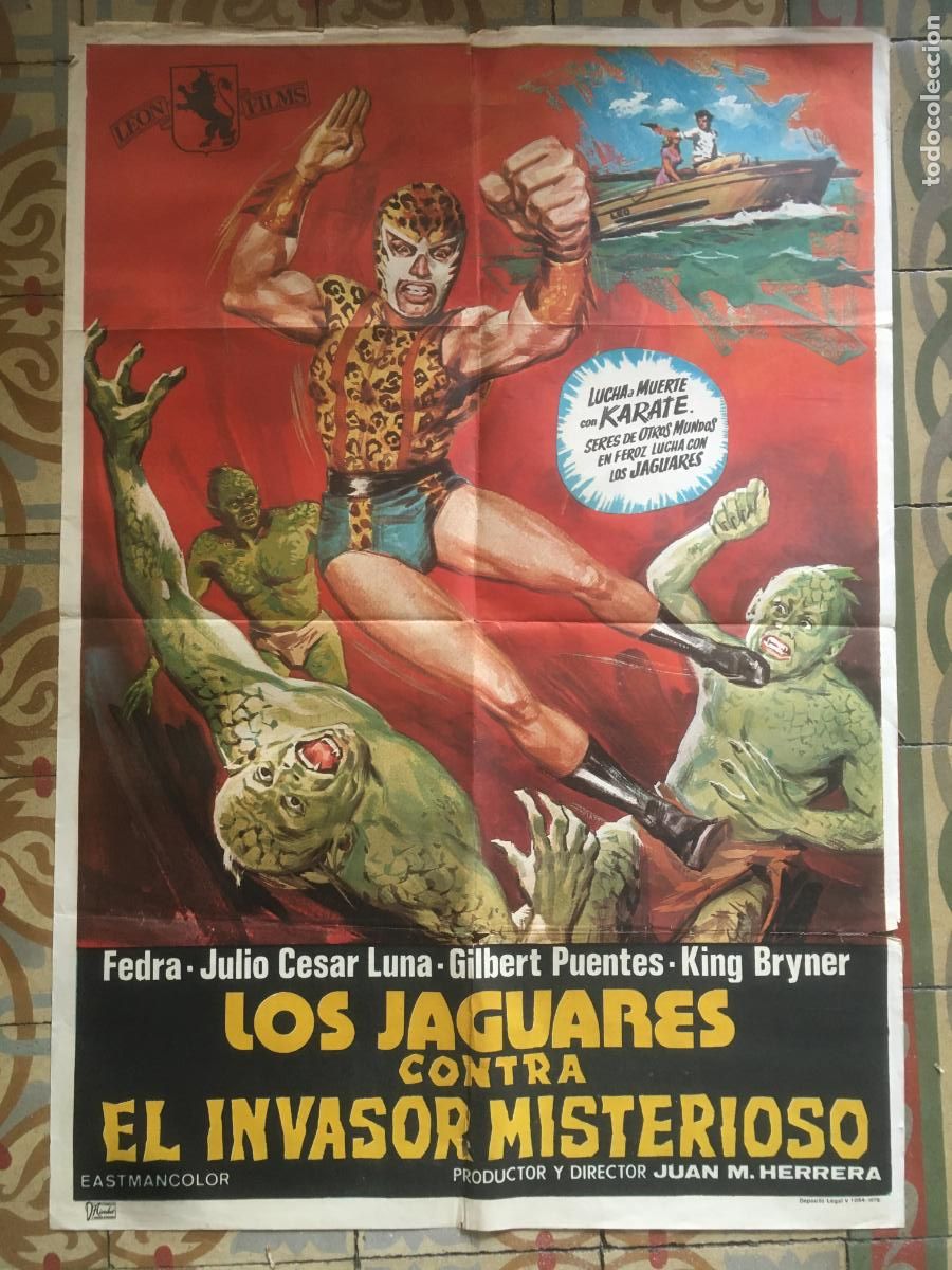 Cine: LOS JAGUARES CONTRA EL INVASOR MISTERIOSO poster cartel original estreno
